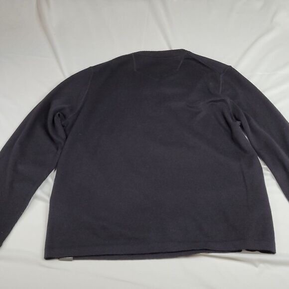 L EDDIE BAUER VNECK BLACK SOFT COTTON MENS GOLF SWEATER large - Picture 6 of 12